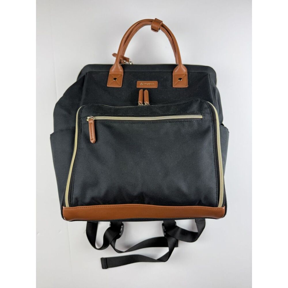 Maevn Black Canvas Convertible Backpack Tote ReadyGo Work Bag